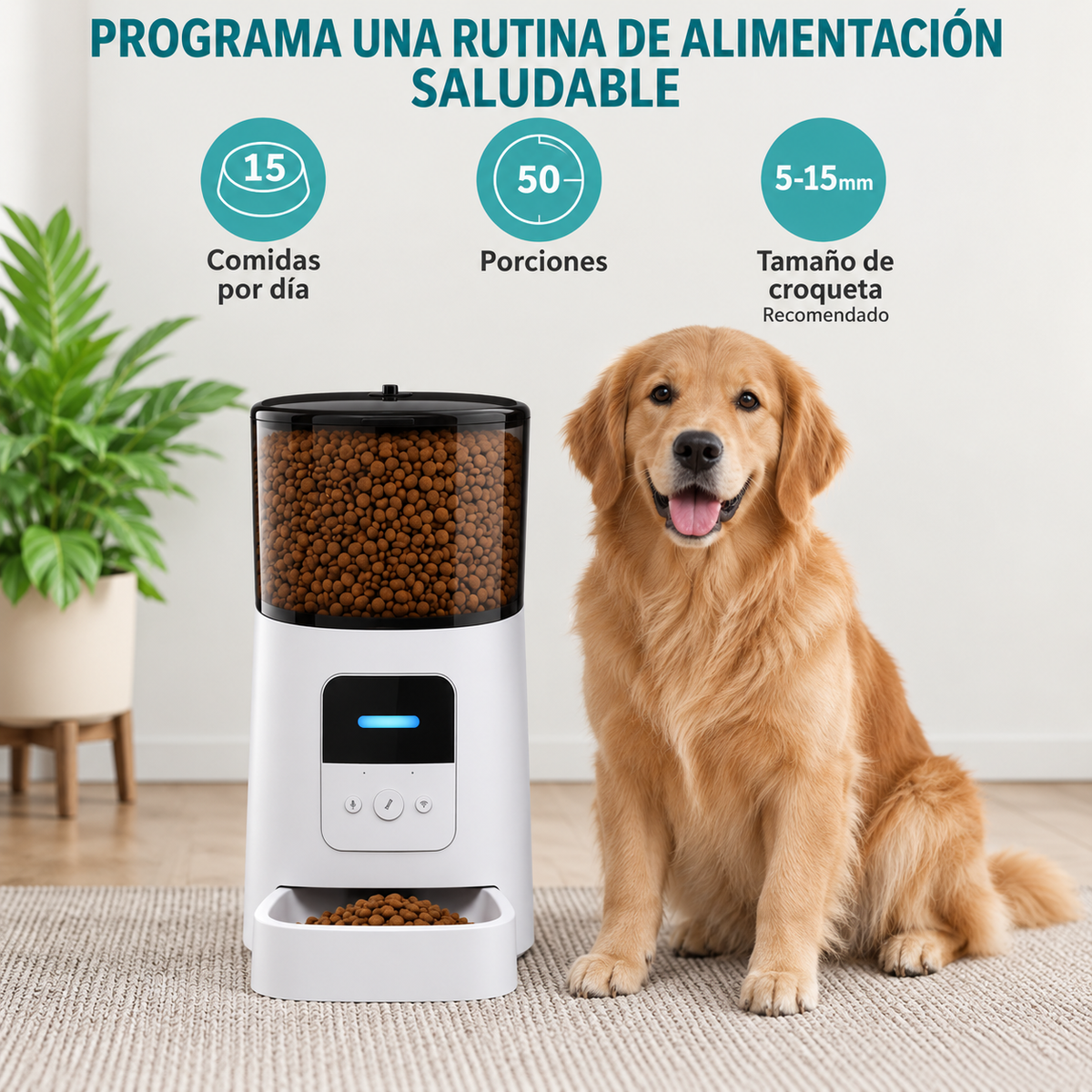 Comedor de perros y gatos con camara y wifi de 6L